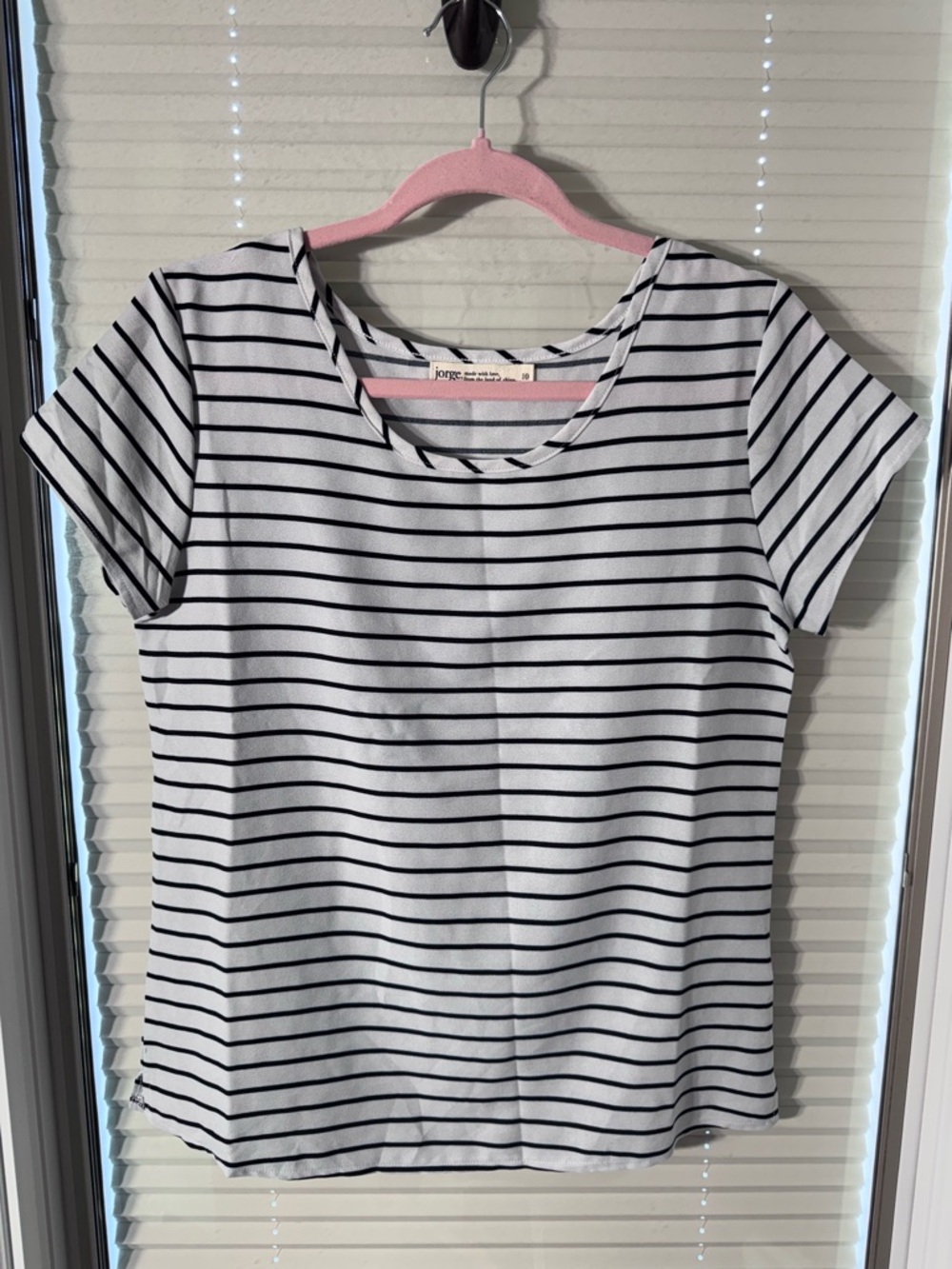 Women’s Black & White Striped Short Sleeve Tee